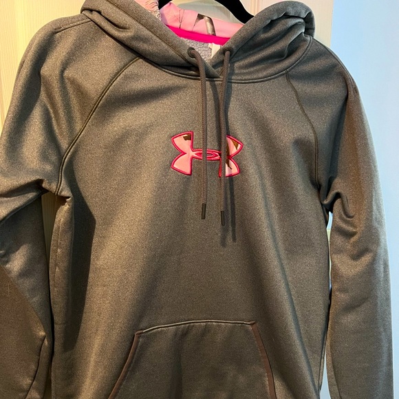 Under Armour Tops Grey And Pink Camo Under Armor Hoodie Breast